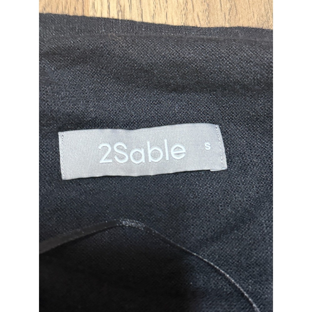 2Sable Sweater, Women's Size Small, Black, Open Cardigan, Frayed, Long Sleeve - Picture 5 of 10